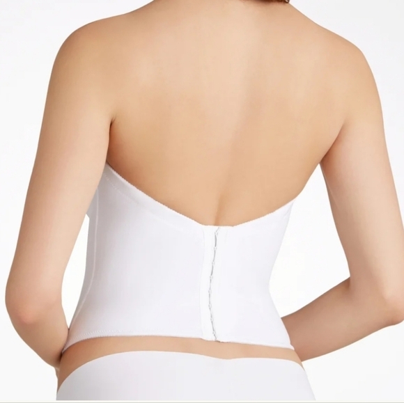 Felina white heavy strapless bridal shapewear corset w/ underwire & side boning - Picture 2 of 8